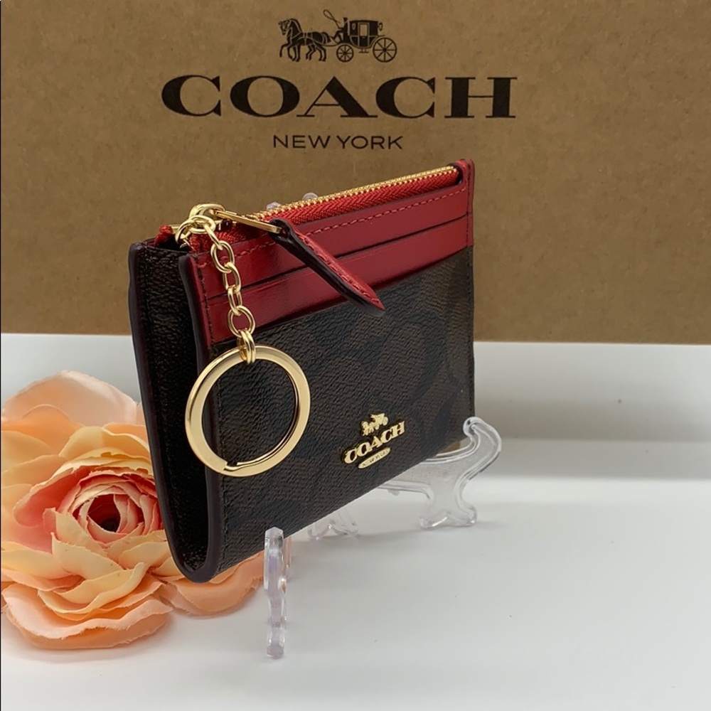 Mini Skinny Id Case In Signature Canvas Im/Brown T - Picture 3 of 16